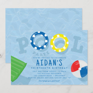 Convite Festa de aniversário da piscina