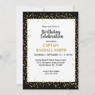 Convite Festa de Aniversário da Polícia Foto Estrelas Dour
