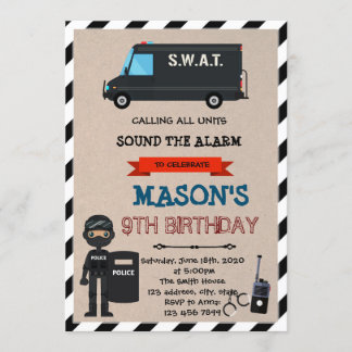 Convite Festa de aniversário da polícia Swat