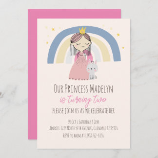 Convite Festa de aniversário da Princesa Bonita