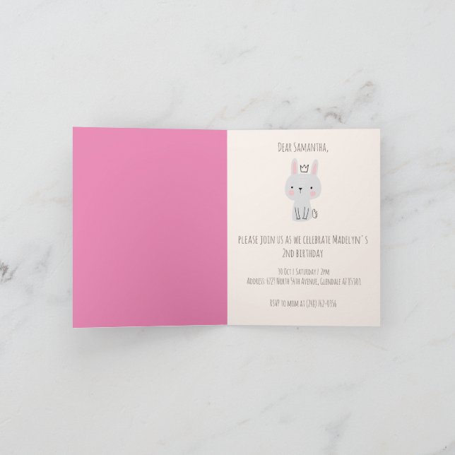 Convite Festa de aniversário da Princesa Bonita (Interior)