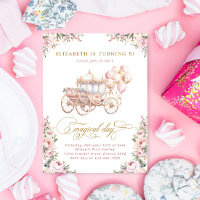 Festa de aniversário da Princesa Carruagem Rosa Es