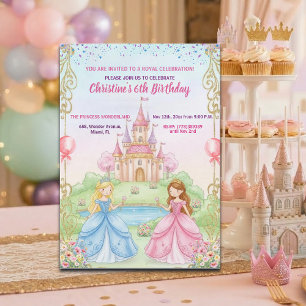 Convite Festa de Aniversário da Princesa Castelo Real 6 an