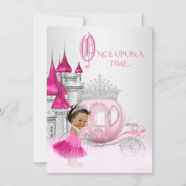 Convite Festa de Aniversário da Princesa Cinderela Étnica (Frente)