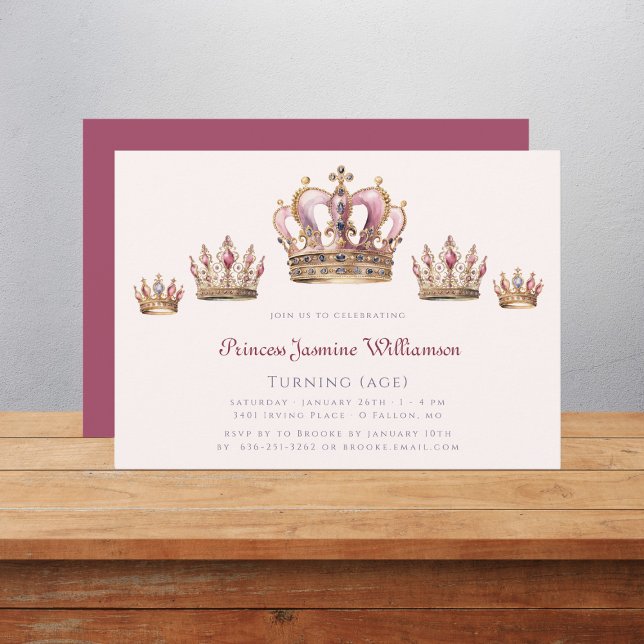 Convite Festa de aniversário da princesa de cauda (Criador carregado)