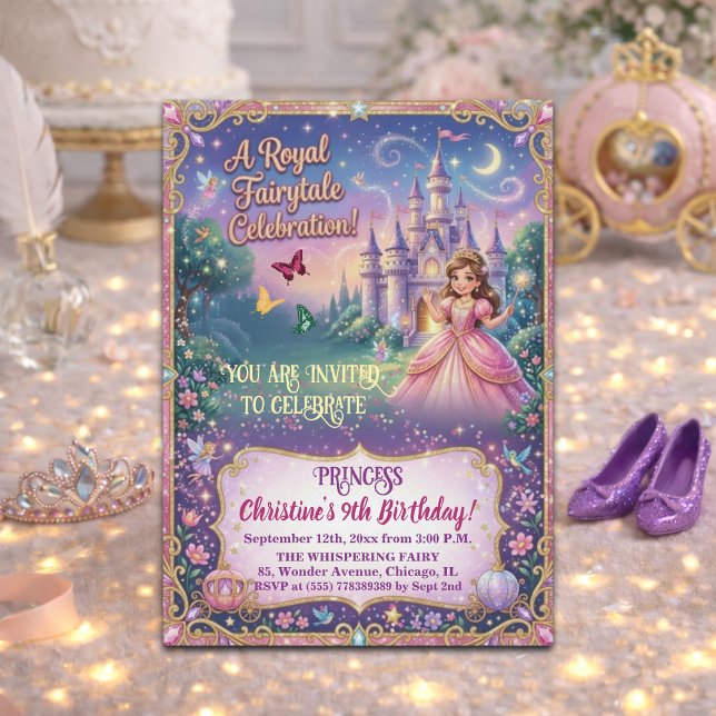 Convite Festa de Aniversário da Princesa do Castelo de Con (Criador carregado)