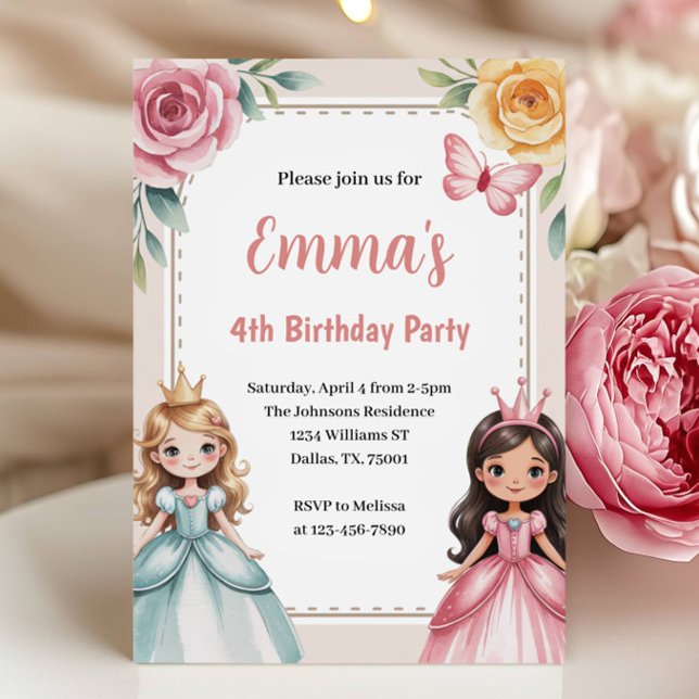 Convite Festa de Aniversário da Princesa Fofa (Criador carregado)