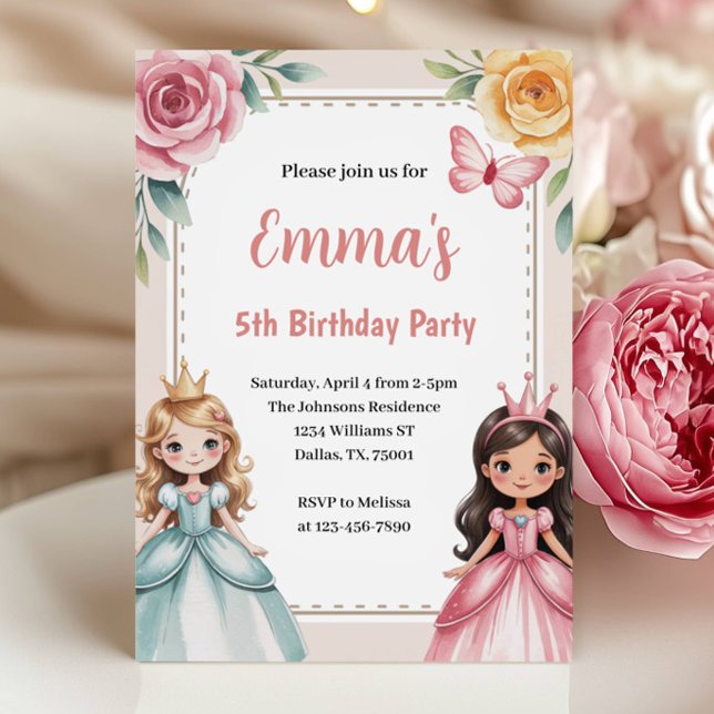 Convite Festa de Aniversário da Princesa Fofa 5 anos (Criador carregado)