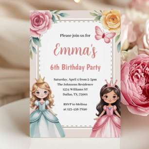 Convite Festa de Aniversário da Princesa Fofa de 6 anos