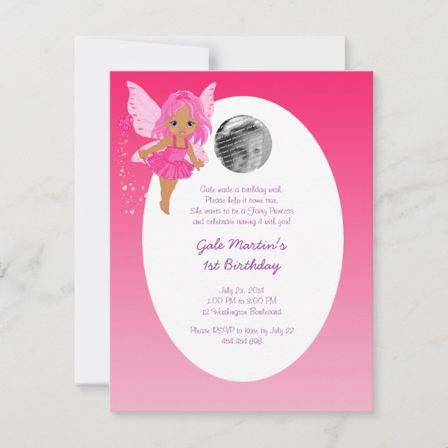 Convite Festa de aniversário da princesa Menina (Frente)