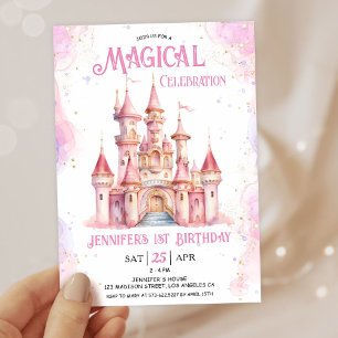 Convite Festa de Aniversário da Princesa no Castelo 1º Ani