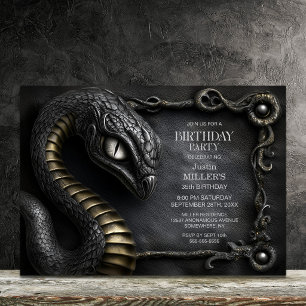 Convite Festa de Aniversário da Serpente Mítica de Prata e