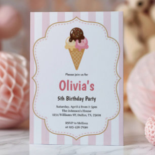 Convite Festa de Aniversário da Sorveteria das Meninas Fof
