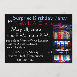 Convite Festa de aniversário da surpresa do slot machine