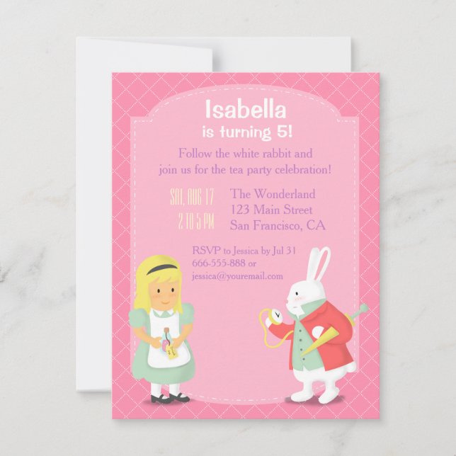 Convite Festa de aniversário da Terra Marinha de Alice Whi (Frente)