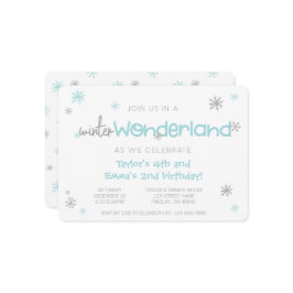 Convite Festa de aniversário da Wonderland de inverno, qua