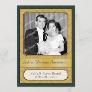 Convite Festa de Aniversário Damask Golden (50º)