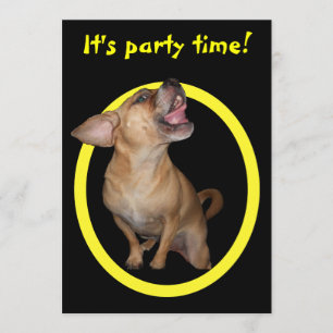 Convite Festa de aniversário Dancing Puggle