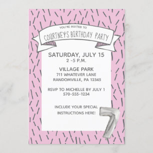 Convite Festa de aniversário das Cinzas das meninas de ba