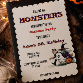 Convite Festa de Aniversário das Crianças de Halloween