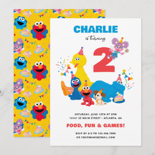 Convite Festa de Aniversário das Crianças do Sesame Street