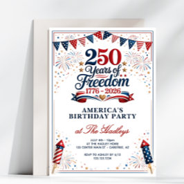 Convite Festa de Aniversário das Liberdades América 250