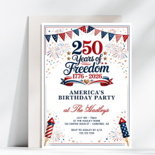 Convite Festa de Aniversário das Liberdades América 250