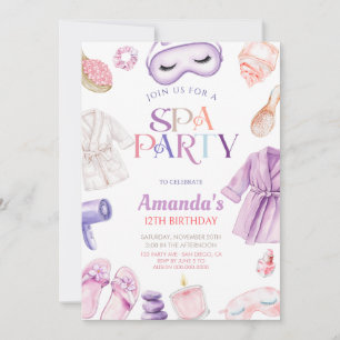 Convite Festa de Aniversário das Meninas no Spa Elegante
