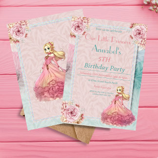 Convite Festa de Aniversário das Meninas Pastel Nossa Pequ