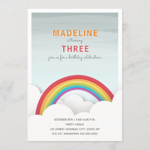 Convite Festa de aniversário das Nuvens do Rainbow Waterco