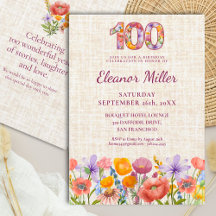 Festa de Aniversário de 100 anos da Wildflower - N
