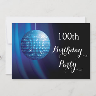 Convite Festa de Aniversário de 100 anos Glamourosa Bola d