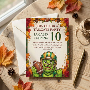 Convite Festa de Aniversário de 10 anos no Tailgate de Fut
