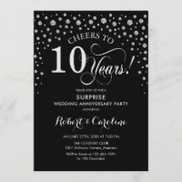 Festa de Aniversário de 10 anos Surpresa - Preto P