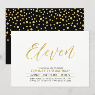 Convite Festa de Aniversário de 11 Anos com Letreiro Simpl