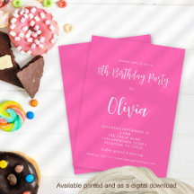 Festa de aniversário de 11 Rosa Quente de Script M