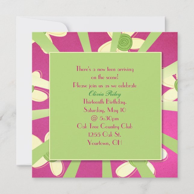 Convite Festa de aniversário de 13 (Frente)