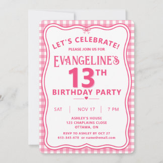 Convite Festa de Aniversário de 13 Anos Personalizada Pret