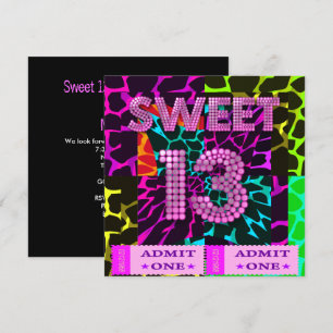 Convite Festa de Aniversário de 13 anos Sweet com Impressã