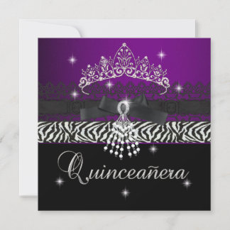 Convite Festa de Aniversário de 15 Anos Zebra Quinceanera