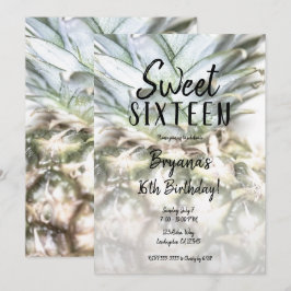 Convite Festa de Aniversário de 16 Anos Glam Tropical Abac