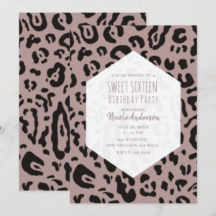 Convite Festa de Aniversário de 16 Anos Rosa Bege Mauve Gu