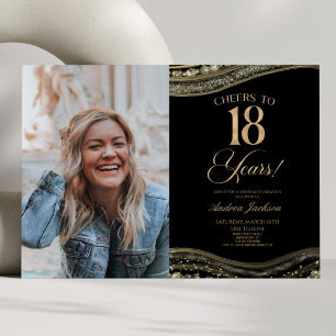 Convite Festa de Aniversário de 18 Anos com Imagem de Ágat