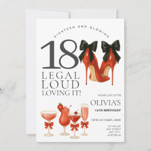 Convite Festa de Aniversário de 18 anos Vermelha e Preta M