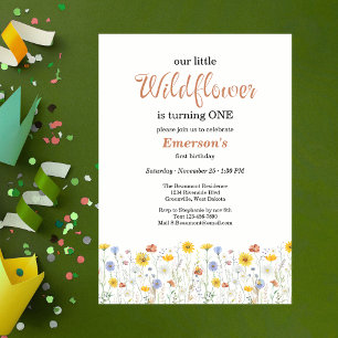 Convite Festa de Aniversário de 1 Ano de Flor Silvestre Co