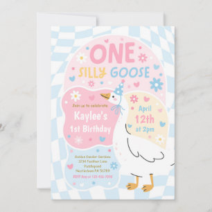 Convite Festa de Aniversário de 1 Ano de Um Ganso Bobo Pri