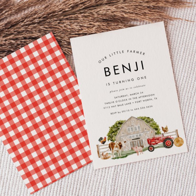 Convite Festa de Aniversário de 1 Ano dos Pequenos Animais (Criador carregado)