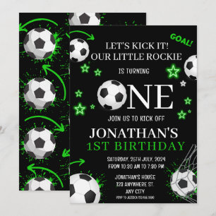 Convite Festa de Aniversário de 1 ano Esportes Futebol Inf