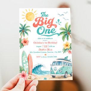 Convite Festa de Aniversário de 1 Ano The Big One Surf Bea