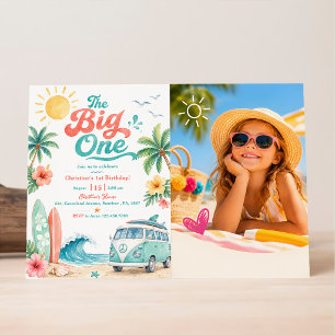 Convite Festa de Aniversário de 1 Ano The Big One Surf Bea